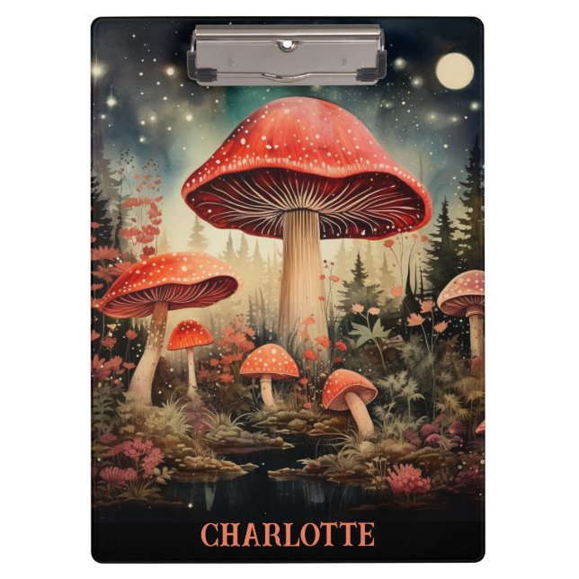 Porte-bloc Nom personnalisé Enchanter Magic Fairy Mushroom (Devant)