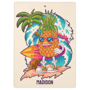 Porte-bloc Nom personnalisé Surfing Pineapple