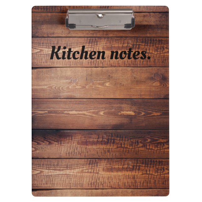 Porte-bloc Notes de cuisine en bois foncé (Devant)