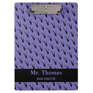 Porte-bloc Notes de musique saxophone personnalisé violet