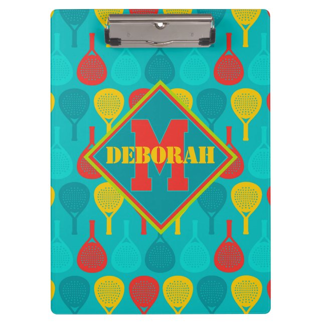 Porte-bloc Notes Padel Smash avec monogramme (Devant)