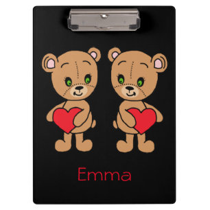 Porte-bloc Nounours mignons avec coeur rouge, coutume