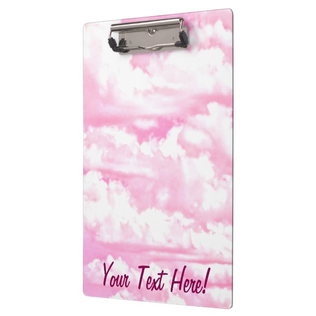 Porte-bloc Nuages heureux roses personnalisés (Gauche)
