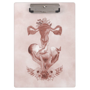 Porte-bloc Ob/Gyn Midwoman Florale Enfance Cervix Ovaires