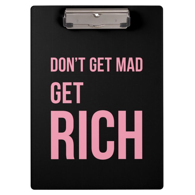 Porte-bloc Obtenir des citations d'argent riche Inspirer rose (Devant)