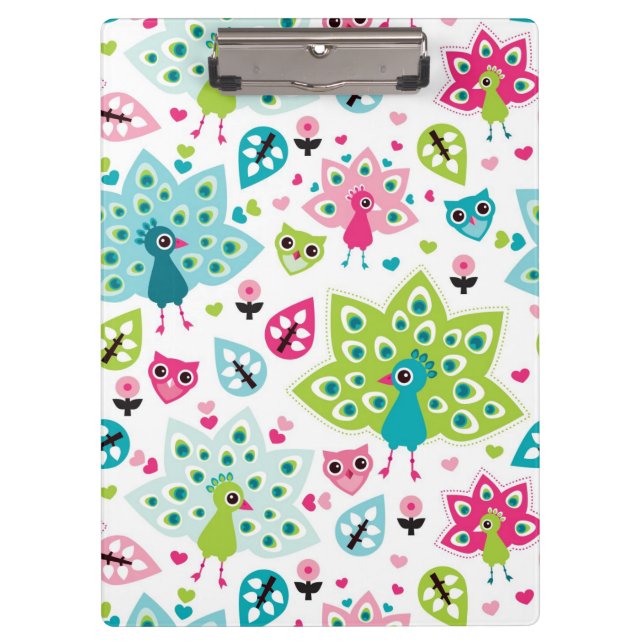 Porte-bloc oiseau et hibou de paon (Devant)