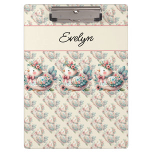 Porte-bloc Oiseau folklorique floral au charme Pastel Boho