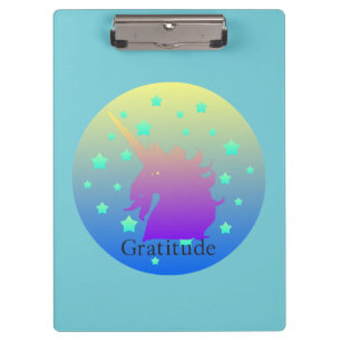 Porte-bloc Ombre unicorne avec gratitude
