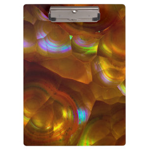 Porte-bloc Opale de feu orange iridescente