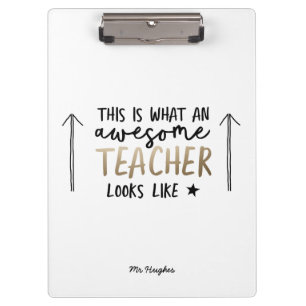 Porte-bloc Or moderne de typographie de professeur