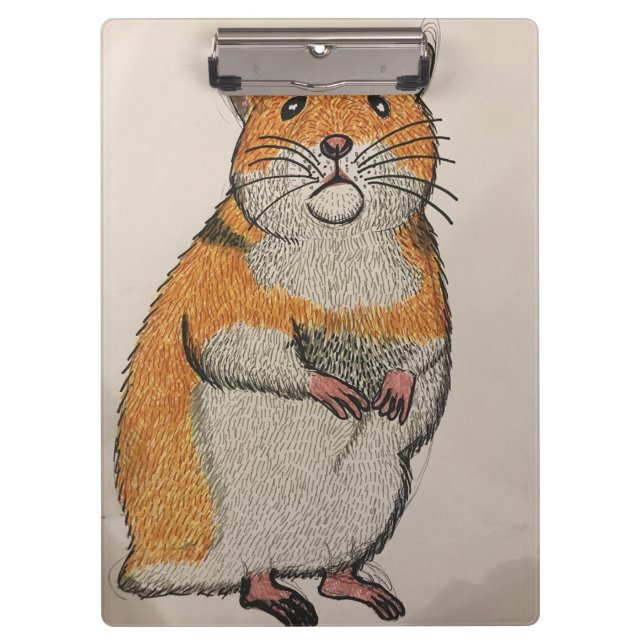 Porte-bloc Orange Syrian hamster clipboard  (Devant)