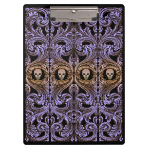 Porte-bloc Ornement Violet Gothique Avec Crâne