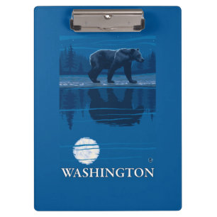 Porte-bloc Ours dans le clair de lune - Washington