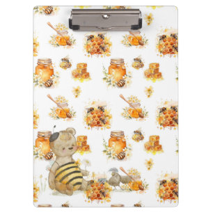 Porte-bloc ours en peluche et abeilles