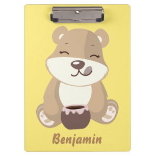 Porte-bloc Ours manger du miel