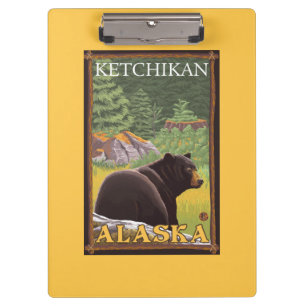 Porte-bloc Ours noir dans la forêt - Ketchikan, Alaska