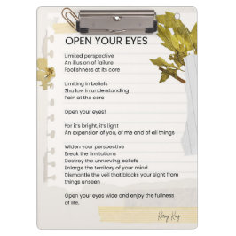 Porte-bloc Ouvrez vos yeux Poème Inspirant Poème Poésie