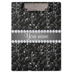 Porte-bloc Paillettes et diamants noirs de Faux