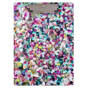 Porte-bloc Paillettes Girly Bling de Faux d'arc-en-ciel