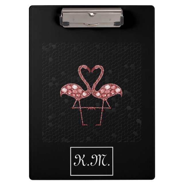 Porte-bloc Paires de Flamant rose, noires (Devant)