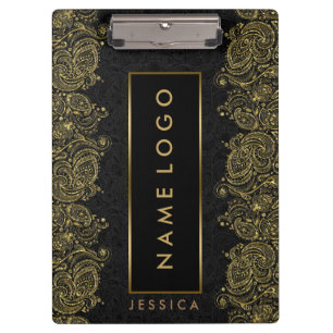 Porte-bloc Paisley Noir Et Or