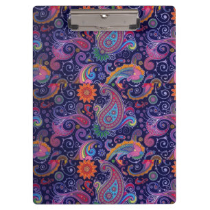 Porte-bloc Paisley violet rose