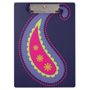 Porte-bloc Paisley violet rose