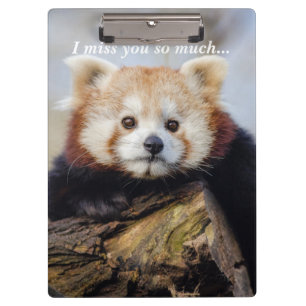 Porte-bloc Panda Rouge Mignonne Vous Manque Tellement