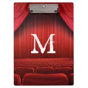 Porte-bloc Panneau d'agrafe rouge d'initiale de monogramme de