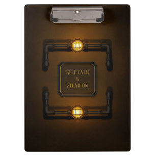 Porte-bloc Panneau industriel Steampunk "Keep Calm & Steam On