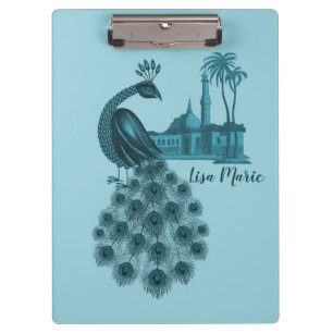 Porte-bloc Paon Bleu Romantique