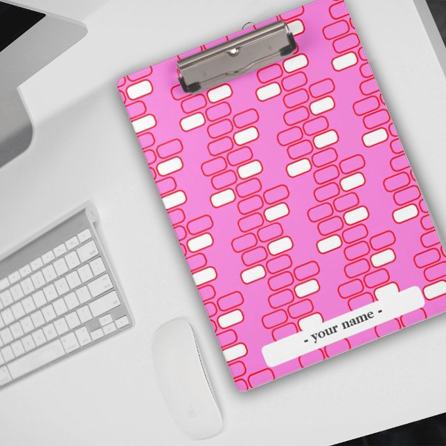 Porte-bloc Papeterie de collège Personnaliser de rétro rose (Créateur téléchargé)
