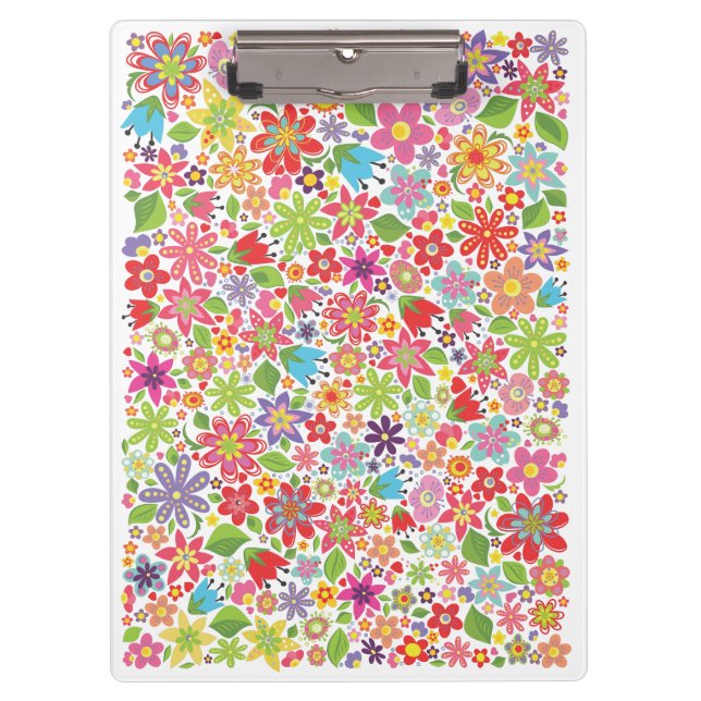 Porte-bloc Papiers de bureau du jardin fleuri printanier (Devant)