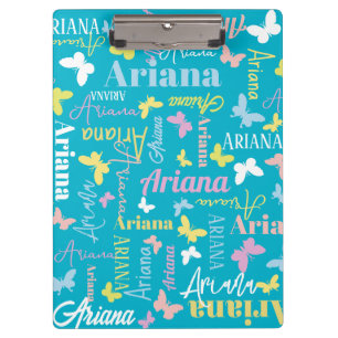Porte-bloc Papillon arc-en-ciel muet nom personnalisé Ariana 