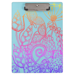 Porte-bloc Papillon arc-en-ciel Turquoise Ombre