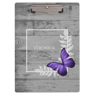 Porte-bloc Papillon violet Porte - bloc rustique