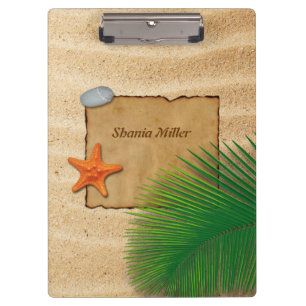 Porte-bloc Parchemin sur l'arrière - plan de sable - porte -