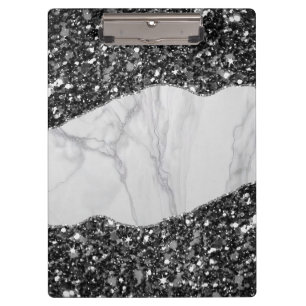 Porte-bloc Parties scintillant de marbre Carnet spiral
