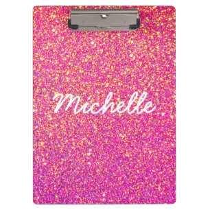 Porte-bloc Parties scintillant Fille Pink and Gold Ombre pers