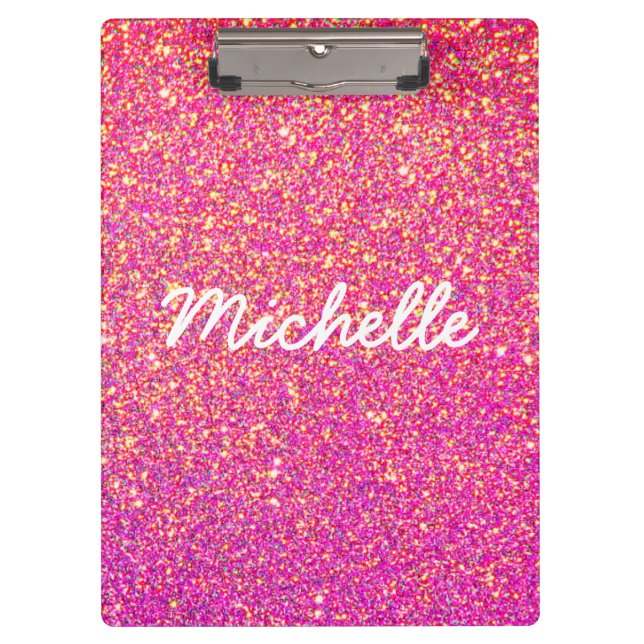Porte-bloc Parties scintillant Fille Pink and Gold Ombre pers (Devant)