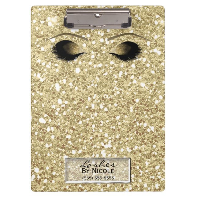 Porte-bloc Parties scintillant Gold Maquillage Yeux Lashes Gl (Devant)