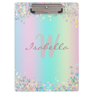 Porte-bloc Parties scintillant holographique Unicorn