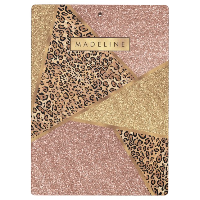 Porte-bloc Parties scintillant Leopard de Motif  rouge Rose g (Dos)