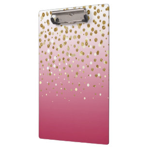 Porte-bloc Parties scintillant moderne en or de fille confett