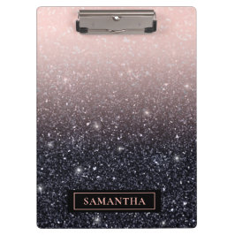 Porte-bloc Parties scintillant moderne noire et rose Étincell