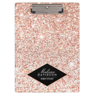 Porte-bloc Parties scintillant or rose et glamour Personnalis