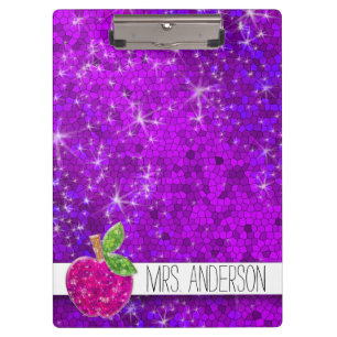 Porte-bloc Parties scintillant Purple Pink Enseignants Apple 