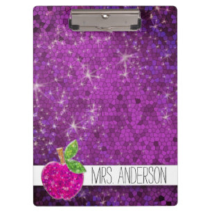 Porte-bloc Parties scintillant Purple Pink Enseignants Apple 