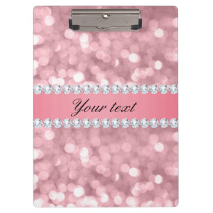 Porte-bloc Parties scintillant rose Bokeh et diamants Personn