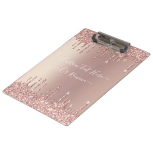 Porte-bloc Parties scintillant rose Gold Blush Éclats Texte p